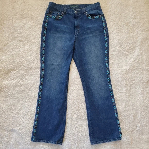 Vintage Lauren Jean Co BEADED Jeans. Size 12.